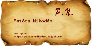 Patócs Nikodém névjegykártya